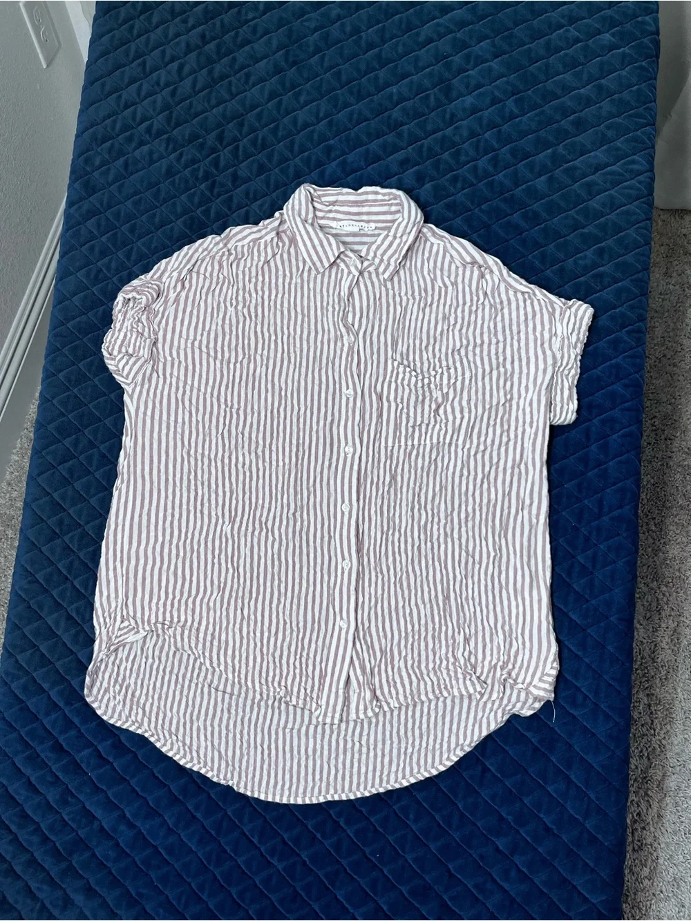 Jane and Delancey White Button-Down with Light Pink Stripes - Cute Casual - Med*